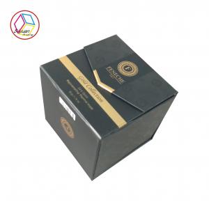 Flip Shape Gold Foiled Craft Paper Gift Box For Jewelry Packaging