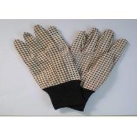 China Grey Knit Wrist Working Hands Gloves Pattern Printed Cotton Drill Material on sale