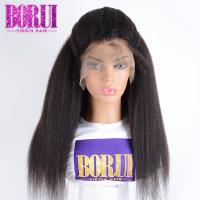 China 180% Density Human Hair Lace Frontal Wigs 10A Grade Brazilian Kinky Straight Wig on sale