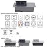China Wireless Charging Desktop Table Pop-up Power Socket Multi-Connection Box Featuring 2 AC Outlets 10A IP44 wholesale