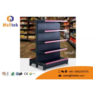 Metal Multi Tier Single Sided Gondola Shelving Cold Rolled Steel Solid Structure