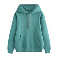 China Pure Green Cotton Spandex Hoodie Autumn Fuzzy Oversized Pullover on sale