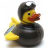 ISO certificated Weighted Brown Aviator Rubber Duck With Sunglasses Promotional