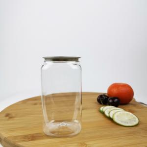 350ml Plastic Food Container Jars Square With Easy Pull Cover