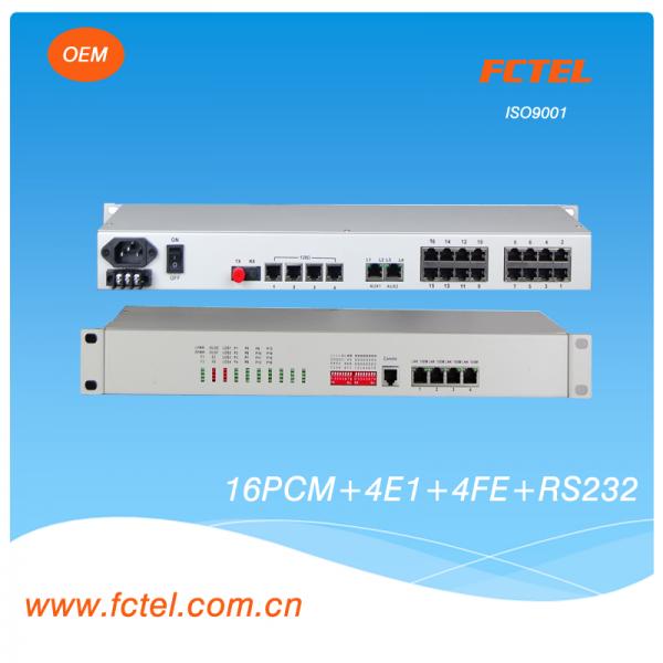 E1-16Voice+4xFE+4RS232 Multiplexer fiber optical voice Multiplexer