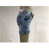 Casual Kids Denim Jeans Girls Mid Thigh Denim Shorts With Dots Woven Contrast