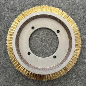 774 Type Brush Wheel Stenter Machine Parts Inner Dia 100mm Ss Wire Hair Copper Plating