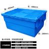 China Large Size Distribution Container With Hinged Lid Storage Bins Plastic Stackable Large Plastic Attached Lid Container wholesale