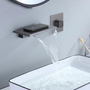 Metered Waterfall Sink Faucet Tap Wall Mounted For Lavatory