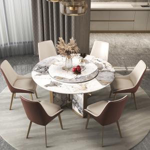 China Table Top 4CM /2CM Modern Marble Round Table With Turntable supplier