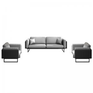 OEM Light Luxury Italian Modern Leather Sofa Coffee Table Set for Office Furniture