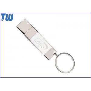 Mini Crystal 8GB USB Flash Memory Silver Metal Mounted Free Key Ring