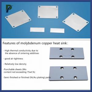 MoCu20 MoCu30 MoCu50 MoCu40 Copper Molybdenum Alloy For Heat Sink Fins 160 - 180 W/MK