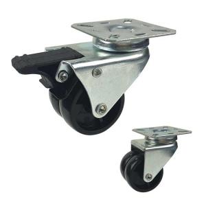 China 3 Inch Caster Wheels With Brakes , 198lbs Loading Dual Wheel Swivel Caster supplier