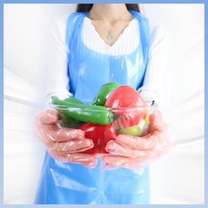 Blue Disposable PE Apron Oil Proof Transparent Plastic Apron