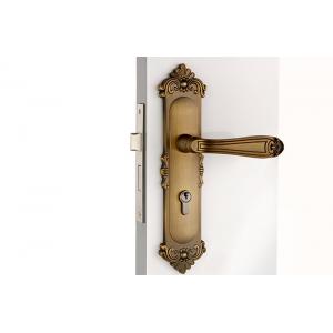 Room Door Mortise Lock Set With 130×68 mm Lever Handle Antique Yellow Bronze