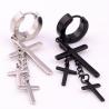 Punk Stainless Steel Stud Earring Men Cross Earring Fashion Tassels Crosses Body