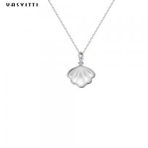 Perle Shell Natural Clavicle Chain Necklace 925 Sterling Silver Necklace