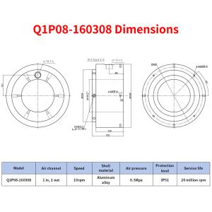 China 1 in 8 Out Nitrogen Slip Ring with 160mm Inner Diameter and 308mm Outer Diameter for High-Flow Gas Transmission wholesale