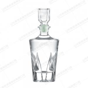 Pyramid Base Crystal Glass Wine Bottle 250ml 375ml 500ml 750ml Rubber Stopper for Whiskey Vodka Rum