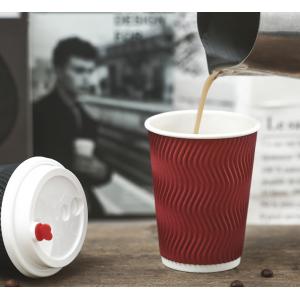 Customized Printing 12oz 16oz Disposable Double Wall Coffee Paper Cup with Lid