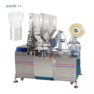 PLC Control 1.5KW Automatic Drinking Straw Packing Machine Bag Type
