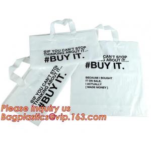 China Manufacturer Custom Logo Printing soft loop handle plastic bag,promotional 100% biodegradable custom printed soft loop h wholesale