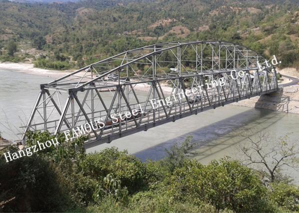 Modular Detla Structural Steel Truss Bridge Galvanized Surface 7.6m Width
