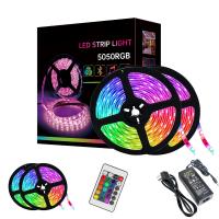 China 12V 10m 24 Keys IR Remote Control 600LEDs 5050 Flexible RGB LED Strip Light Kit for Indoor Decoration on sale