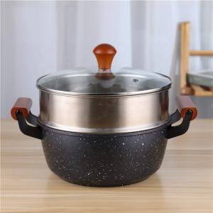 Double Handle Kitchen Cookware Non Stick 24cm Food Steamer Pot