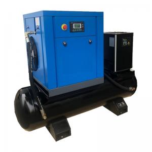 China compact screw air compressor with air dryer on receiver tank supplier