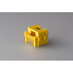 China SMT RJ45 Modular Jack Connector Female Jack With Sinking Plate Yellow supplier