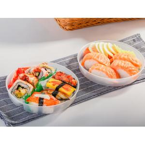 Rigid Disposable Divided Plastic Plates 2 Parts Microwavable No Harsh Chemicals