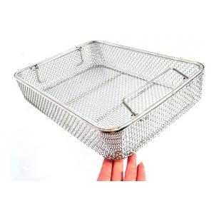 Sterilization Storage Wire Mesh Baskets Stacking Handle Medical Instruments Container