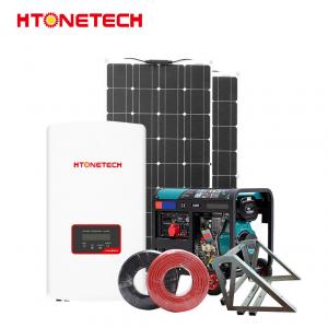 Mono Solar Panel Hybrid PV System 450W 5Kw Diesel Generator Single Phase