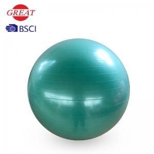 China Smooth Surface Green Exercise Ball , Large Thick Inflatable Exercise Ball With Pump supplier