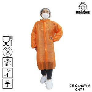 China Breathable Plus Size Disposable Lab Coat SPP 35g/M2 For Hygiene Industry supplier