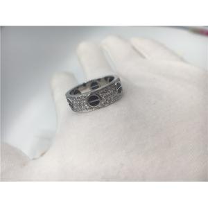 B4207600 18K White Gold  Jewelry Love Ring With Diamonds / Ceramic