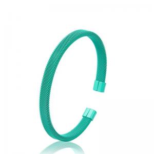 Nickel Free Stainless Steel Bangle Bracelet , Green Cuff Bangle Bracelet