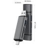 China Dual Port USB 3.0 Type C OTG HUB With SD Micro SD Memory Card Reader Metal Housing wholesale