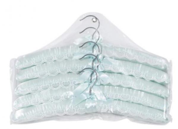 Lady dress lace cotton padded silk satin hangers