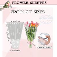 China Disposable Cellophane Flower Bouquet Sleeves Plastic Wrapping Bags With Lace Decor on sale