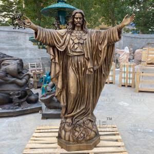 Jesus Bronze Sculpture Open Arms Life Size Casting Metal Christ Religious Brass Statue Outdoor Church