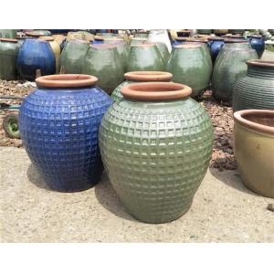 Flower Blue Glazed 62cmx78cm Rustic Outdoor Plant Pots