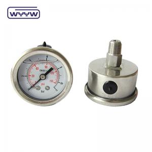 China Back Mount Oil Filled Pressure Gauge 100mm Size Stainless Steel Material supplier