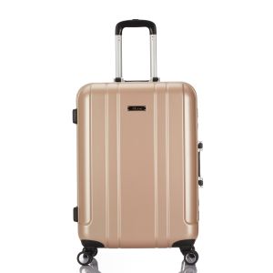 China Elevate Your Travel Experience Silver PC Luxury Trolley Hard Case Luggage with TSA Lock and Front Open Design wholesale