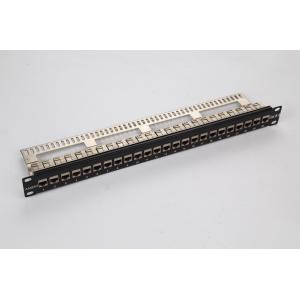 19" 21'' 110 IDC FTP Rack Mount Patch Panel 24 Port Cat6A With Cable Management