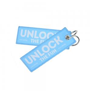 Brand Logo​ Embroidered Key Chain Merrowed Woven Yarn Material