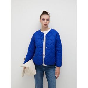 Blue Lady'S Fake Down Jacket 100% 210T Polyester Lining