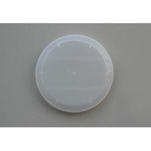 White convex shape plastic PE caps with spoon inserted for porridge tin can